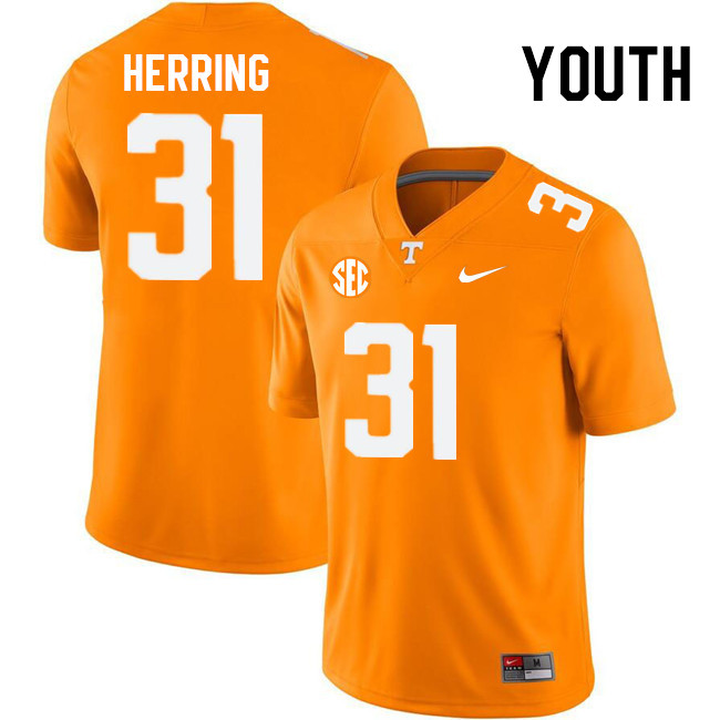 Youth #31 Caleb Herring Tennessee Volunteers College Football Jerseys Stitched Sale-Orange